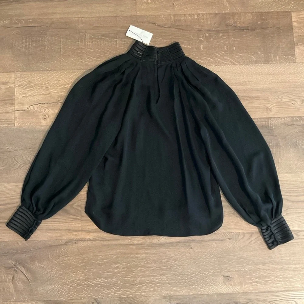 Veronica Beard Janvi black mock turtleneck blouse, 2 - Picture 5 of 10